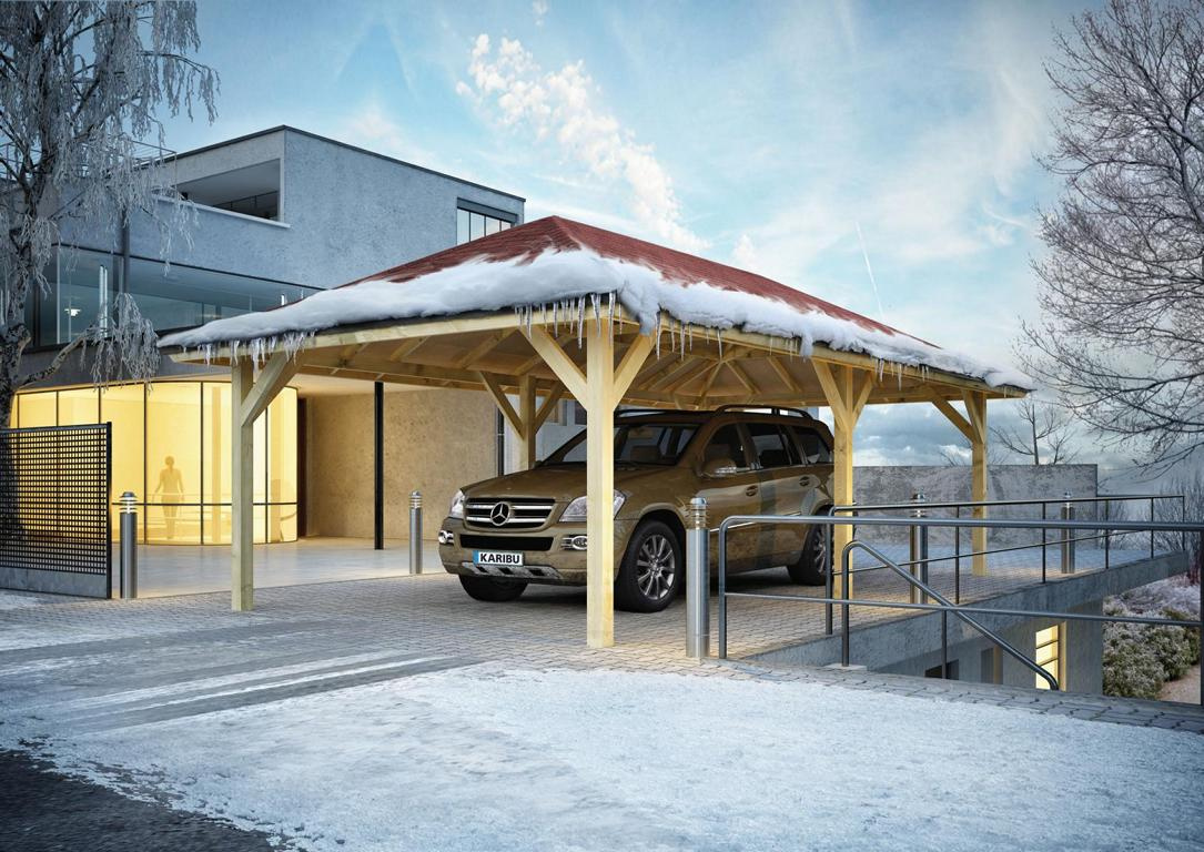 KARIBUHOLZT Pavillon Carport Kirn 2 KDI KDI 265x517x290 08430660