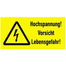 Schild Hochspannung! Vorsicht Lebensgefahr!, Kombischild, Alu, 300x200 mm