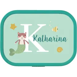Mepal Brotdose selbst gestalten im Design "Brotdose Einschulung: Katzenfisch" – BPA-freie personalisierte Lunchbox mit eigenem Foto & Namen für Kinder