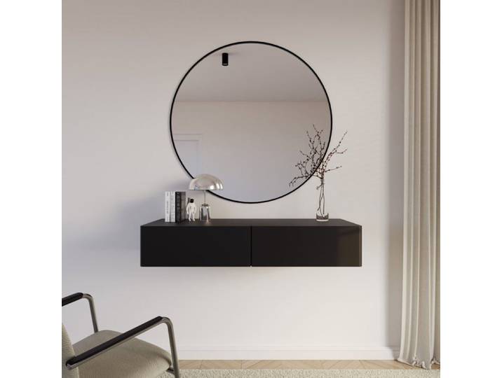 Coiffeuse suspendue avec 2 tiroirs - OLIO - 110 cm - noir