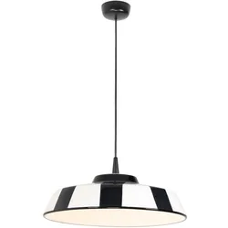 Zafferano Circus LED-Pendelleuchte, 8W, 2700K, Ø35cm, handgefertigte Keramik, Made in Italy, elegantes Design Schwarz-Weiß, IP40, modular für Innenräume