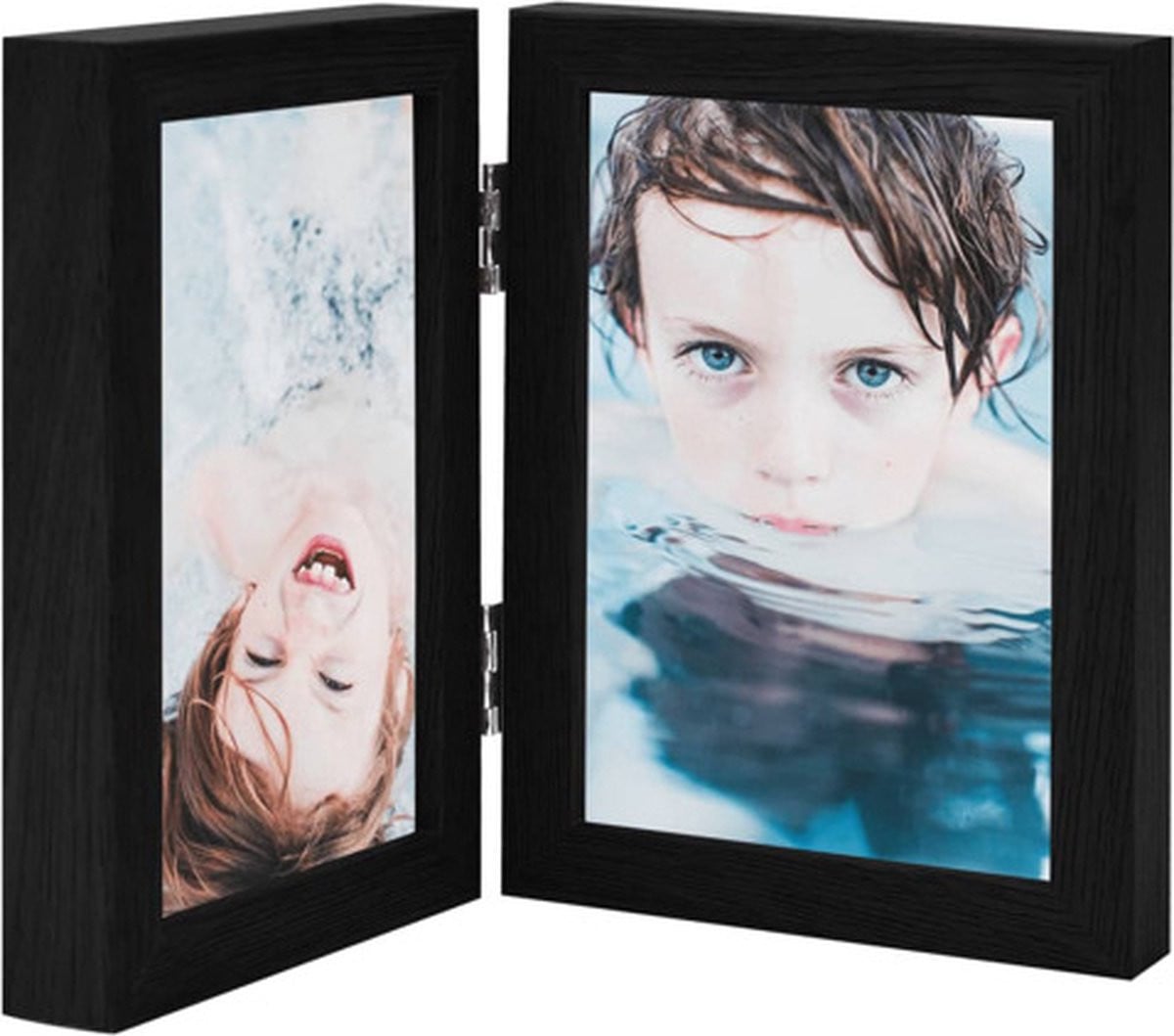 vidaXL Fotolijst tweeluik zwart 2x(13x18 cm)