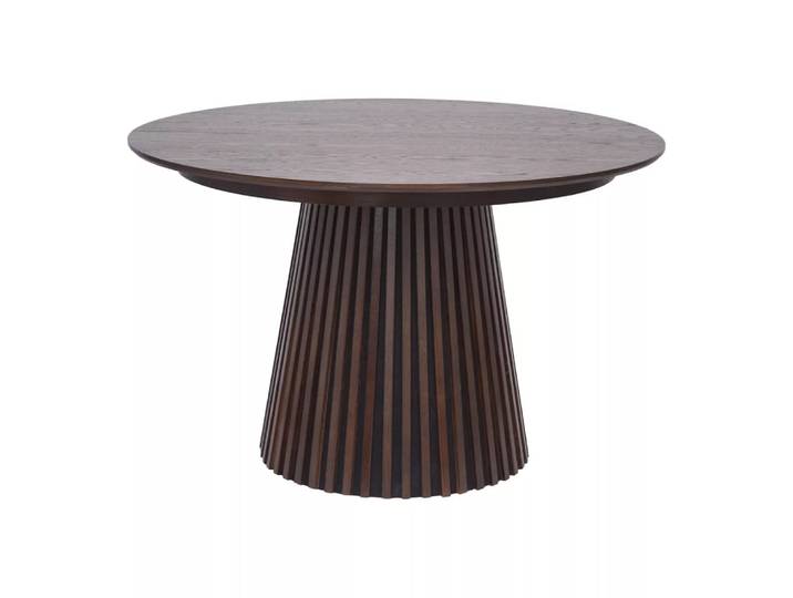 Table ronde extensible en bois brun