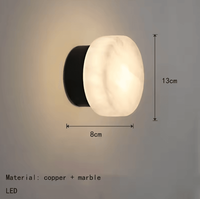Inspire Curations Luxury Natural Marble Ball Wall Lamp black cold Light
