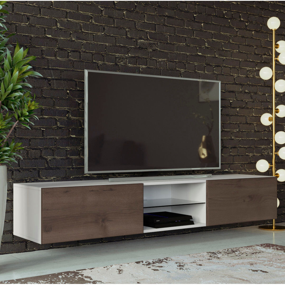 17 Stories Bertin TV Stand for TVs up to 75" Brown/White 75"