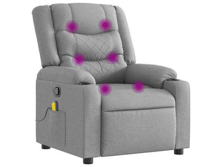 vidaXL Massagesessel Hellgrau Stoff