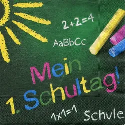 Papierservietten "Mein 1. Schultag", 33 x 33 cm, 20 Stück