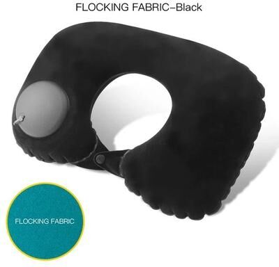Uplift Essentials Inflatable U Shape Travel Pillow With Built In Pump black