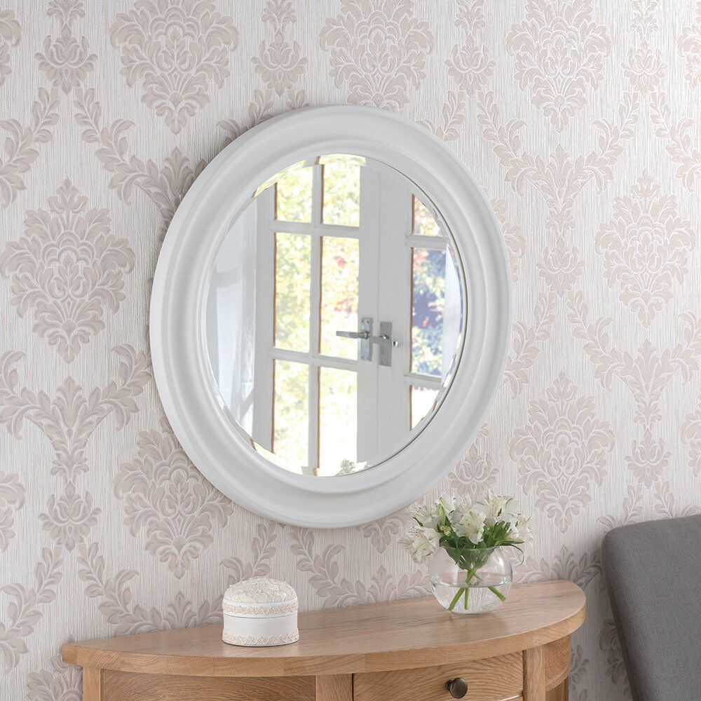 Canora Grey Pressley Metal Wall Mirror White 64cm H X 64cm W X 3cm D