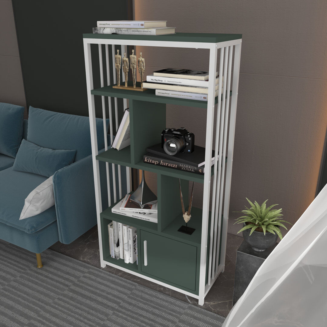 Fairmont Park Valero 120cm H x 60cm W Bookcase Green/White