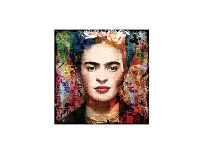 Glasbild „Pop Art Frida Kahlo“ 80 x 80 cm Multicolor Crea Collection