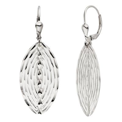 Paar Ohrhänger JOBO "Ohrringe hängend 43 mm lang", silber (silber 925), Ohrringe, Damen, Silber 925 (Sterlingsilber), 925 Silber rhodiniert