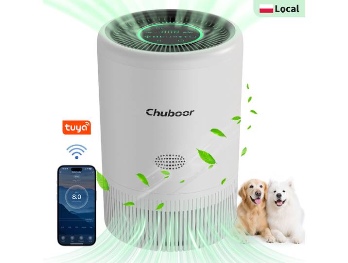 Purificateur d'air équipé d'un filtre HEPA H13, purificateur d'air domestique, élimine les odeurs et les poils d'animaux, les PM2,5 et le pollen, CADR 185 m³/h, adapté à une surface de 50 m²