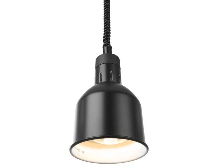 HENDI Verstelbare warmtelamp – cilindrisch – zwart – 230V/250W – ⌀175x(H)250mm