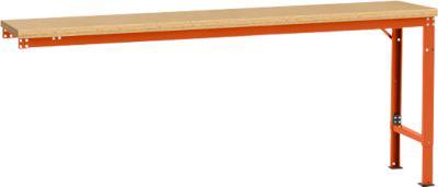 Manuflex Ansatztisch UNIVERSAL Spezial, 2000 x 800 mm, Multiplex natur, rotorange