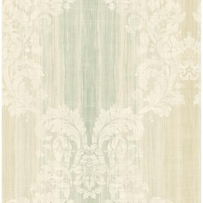 Seabrook Designs Aldeno Leaf Ogee Unpasted Wallpaper