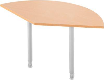 Ansatztisch, 135°, B 800 x T 800 mm, Buche/weißalu