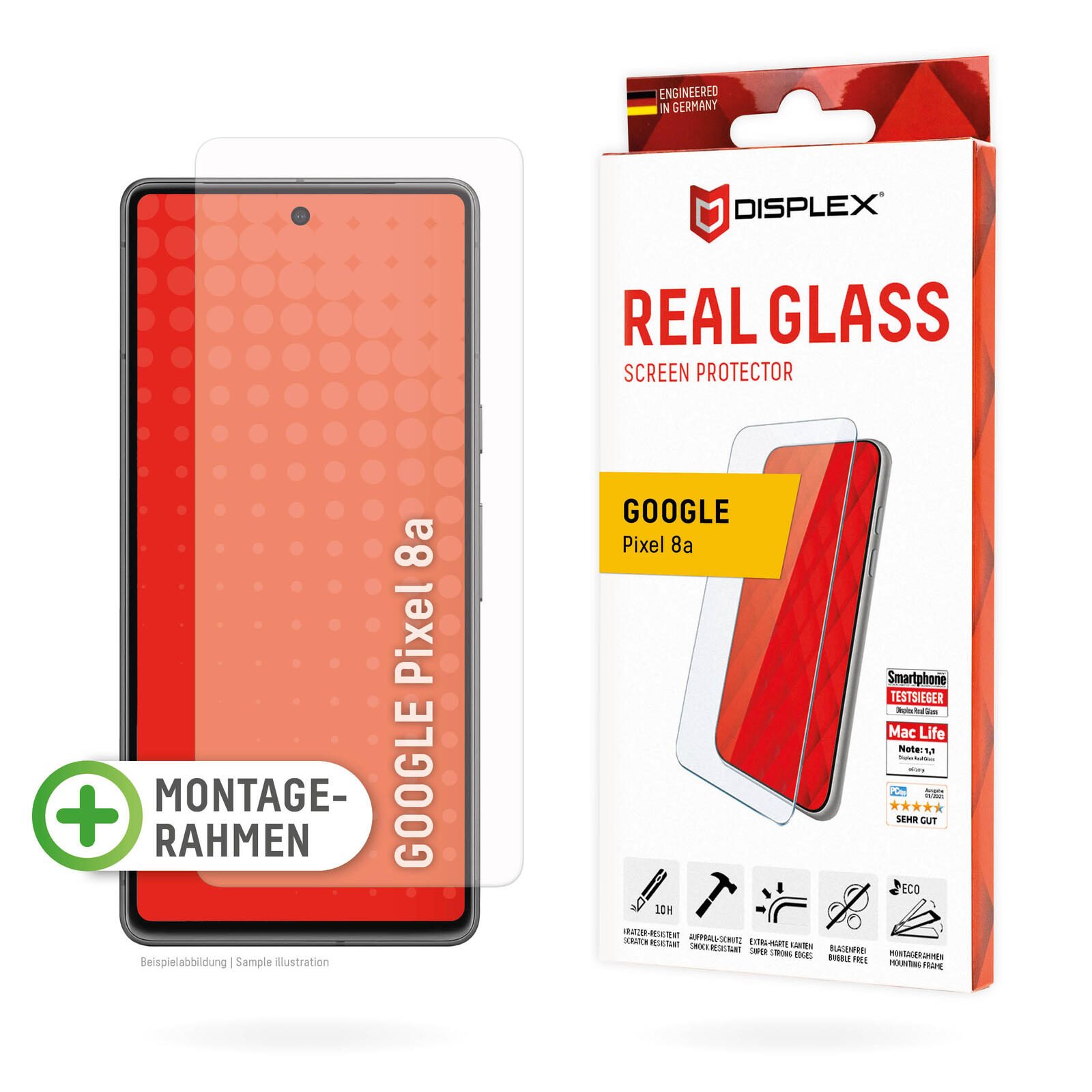 DISPLEX Panzerglas (10H, 2D) für Google Pixel 8a 01927