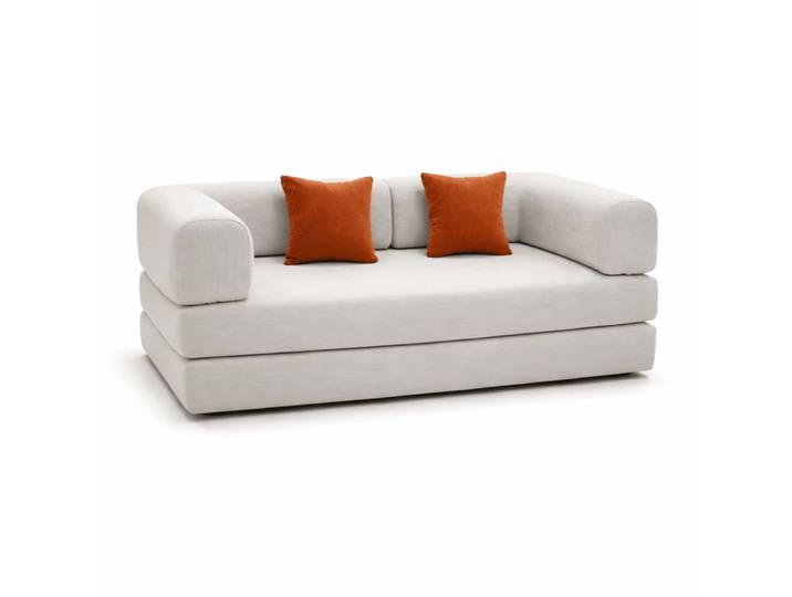 Canapé kaia convertible - blanc/mango velours