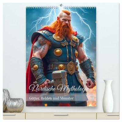 Nordische Mythologie - Götter, Helden und Monster (hochwertiger Premium Wandkalender 2027 DIN A2 hoch), Kunstdruck in Hochglanz