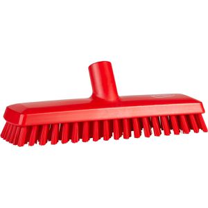 Vikan Schrubber mit Wasserdurchlauf, 27cm, mit Gewinde, harte Kunststoffborsten, rot