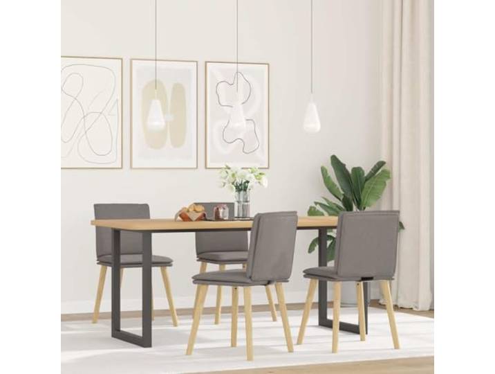 KGHFDVB Esszimmerstühle 4 STK. Taupe Stoff mit Metall-Holz-Gestell Atmungsaktiver Stoffbezug, dick gepolstert, robustes Metall-Holz-Gestell, vielseitig für Essbereich und Wohnraum