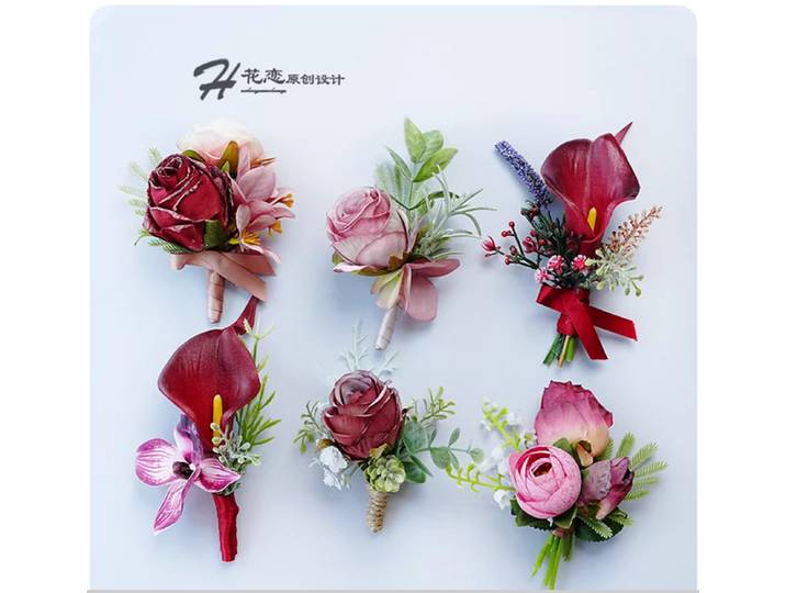 Ouverture de mariage mariée et mariée mariage Corsage Parents pleine famille Simulation revers demoiselle d'honneur poignet fleur