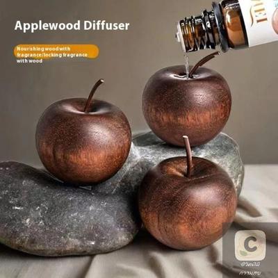 Uplifted Finds HUA HUA Hand Carved Wooden Apple Diffuser   Natural Rosewood Essential Oil Passive Diffuser For Home, Car & Wellness 1 Pc
