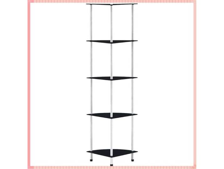 étagère - 30x30x130cm - Amovible et Lavable - Pliable et Compact - Escamotable et Pratique - Noir - Pour Rangement