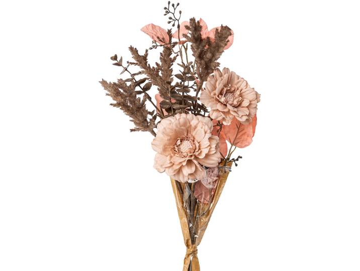 Kunstblumenstrauß CREATIV GREEN Zinnien-Mix-Bund , rosa (altrosa), B:20cm H:58cm T:12cm, Polyester, Kunstpflanzen, Kunstblumenstrauß