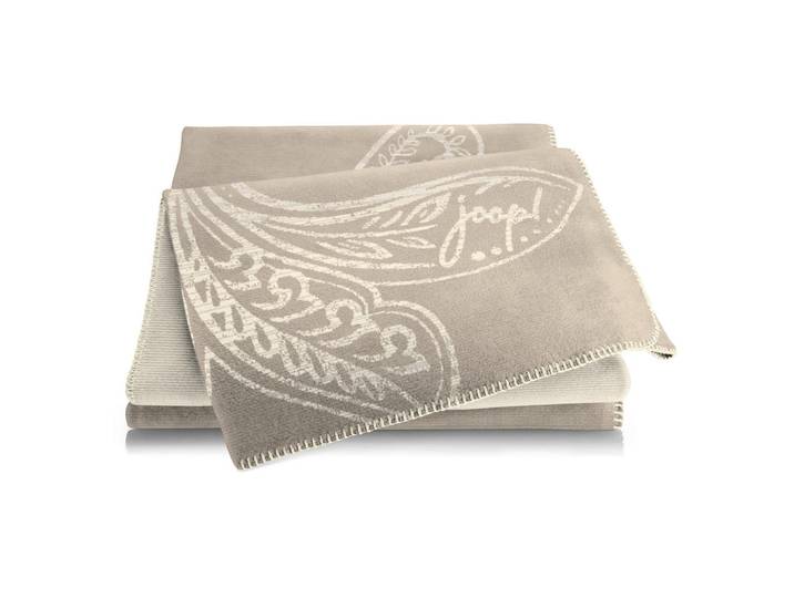 Joop! Wohndecke, Taupe, Ecru, Textil, Paisley, 150x200 cm, Kettelrand, Heimtextilien, Wohntextilien, Decken, Kuscheldecke