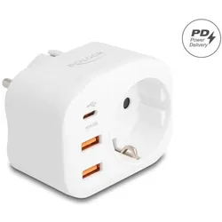 Delock, Steckdose, Schutzkontakt-Steckdose mit Kindersicherung und USB P