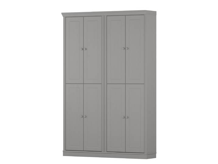 Massive Schrankwand 148cm Grau/Kiefer Grau