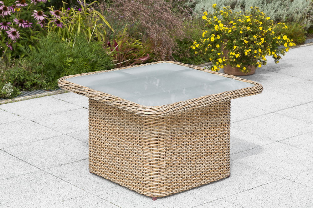 MERXXHANDELS Duplex Tisch 72x72x45/62cm Stahl/Kunststoffgeflecht 16909109