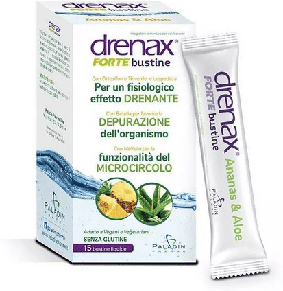 Drenax Forte Integratore Drenante Gusto Ananas 15 Bustine