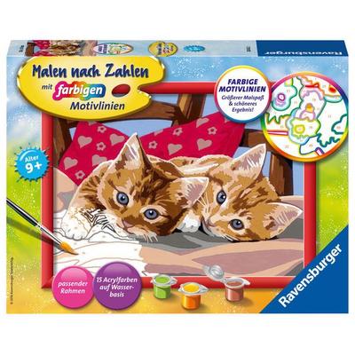 CreArt, Malen nach Zahlen Kinder - Zwei Schmusekätzchen