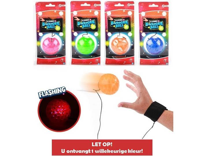 Toi-Toys Bungeebal 35484Z - Elastische Bal met Licht - Multi kleuren