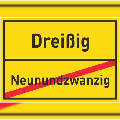 HB-Druck Dreißig Neunundzwanzig Aufkleber Ortsaufkleber A8 (52x74mm)