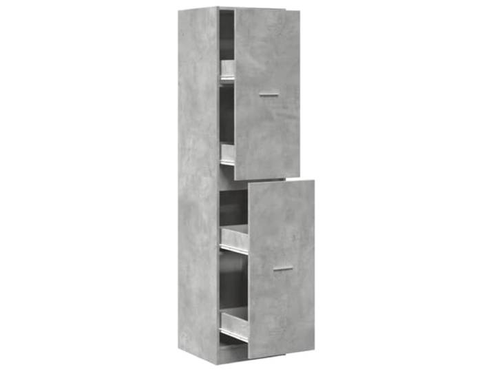 HKLGBVCR Apothekerschrank, 40 x 41 x 174,5 cm, Betongrau, Holz Metallschienen, elegante Griffe, Wandbefestigung, Schubladenschrank, Küche, Wohnzimmer, Büro