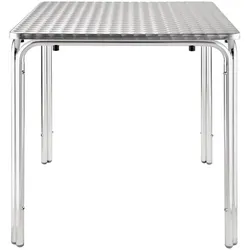 Bolero quadratischer Bistrotisch Edelstahl 4 Beine 70cm