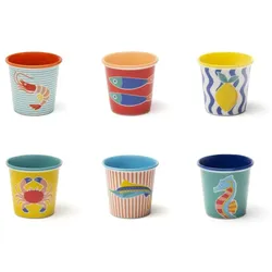 Excelsa Set mit 6 Espressotassen Corfu' Porzellan 9 cl Bunt