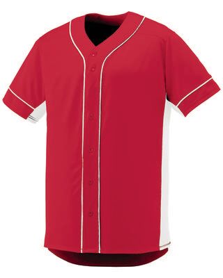 Augusta Sportswear 1660 Athletic Slugger Jersey T-Shirt in Red/White size Medium   Polyester