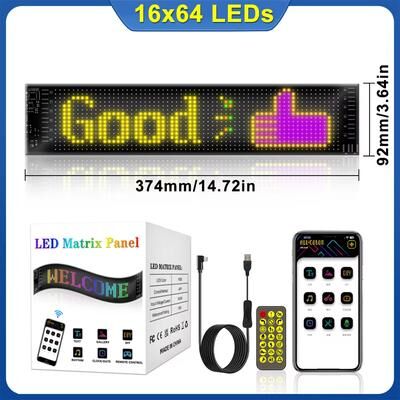 Combo Retail Shop Multi Functional Bright Devil Eyes LED Light For Car Windshield, Flexible Programmable Scrolling LED Display 16x64 Leds