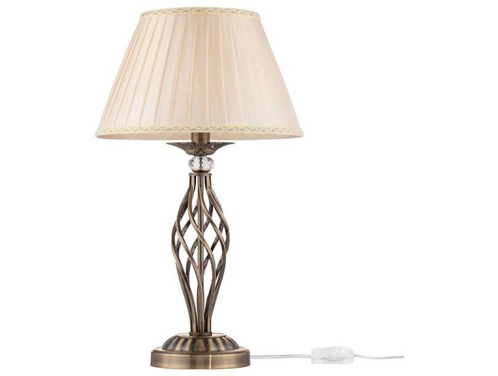 Maytoni Tischleuchte, Messingfarben, Metall, Glas, Textil, 55 cm, CE, einfach zu transportieren, gleichmässige Lichtverteilung, Lampen & Leuchten, Innenbeleuchtung, Tischlampen, Tischlampen