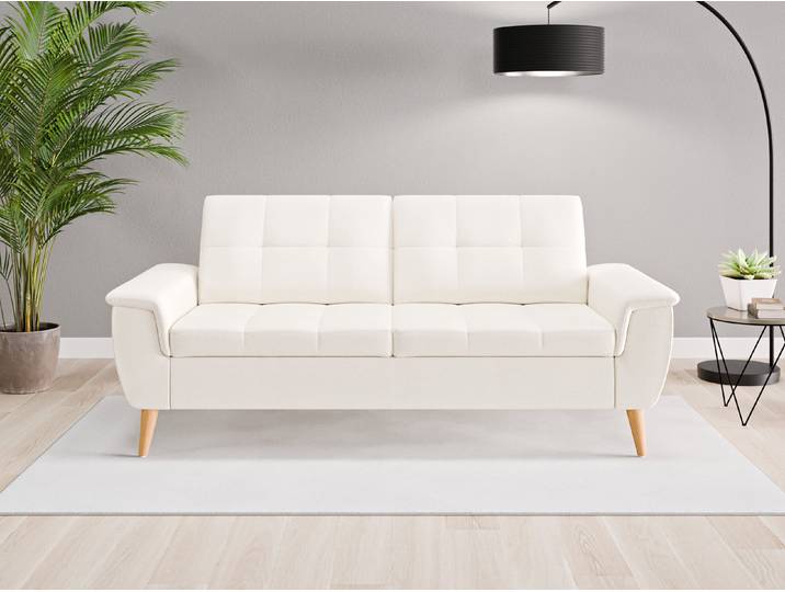 Einzelsofa Rio - Beige/Braun (Cremeweiß) - Feiner Strukturstoff