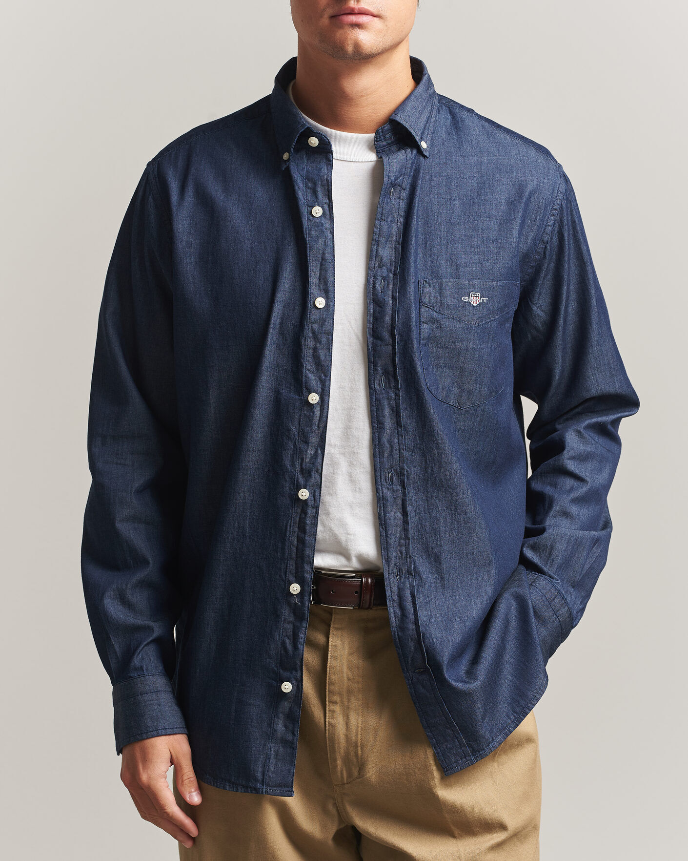Gant Regular Fit Indigo Shirt Dark Indigo men L Blå
