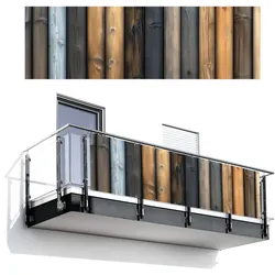BALKON-SICHTSCHUTZ Holz - Dielen - Gemischt Windschutz 300x95 cm