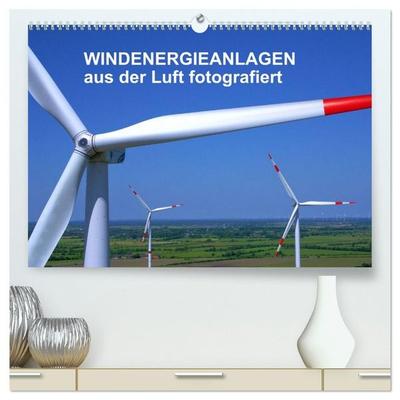 Windkraftanlagen aus der Luft fotografiert (hochwertiger Premium Wandkalender 2027 DIN A2 quer), Kunstdruck in Hochglanz