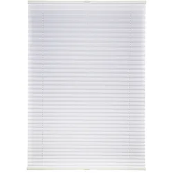 Ondeco Plissee weiß ohne Bohren mit Klemmträger Lichtschutz Blickdicht Farbe: Weiß, Größe: 100x130 cm