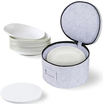 Uplift Essentials Felt Dining Storage Bag And Plate Preservation Case 10.0 In X 6.1 In